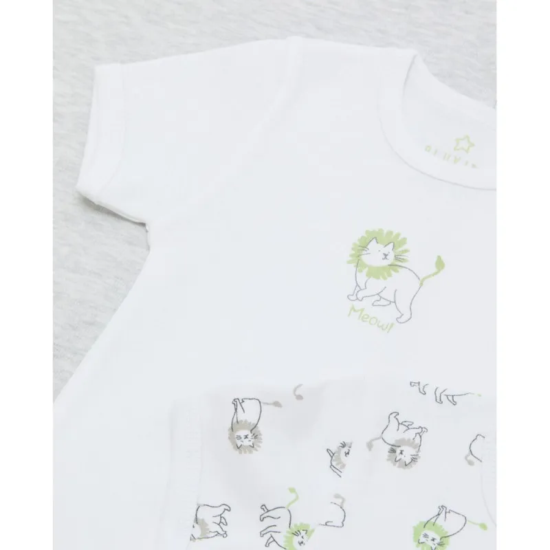 BLUKIDS BODI KRATAK RUKAV INTERLOCK WHITE/GREY