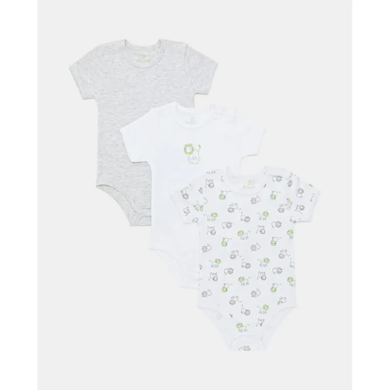 BLUKIDS BODI KRATAK RUKAV INTERLOCK WHITE/GREY