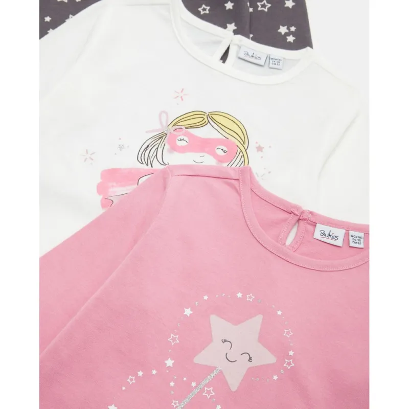 BLUKIDS MAJICA DUG RUKAV SACHET PINK