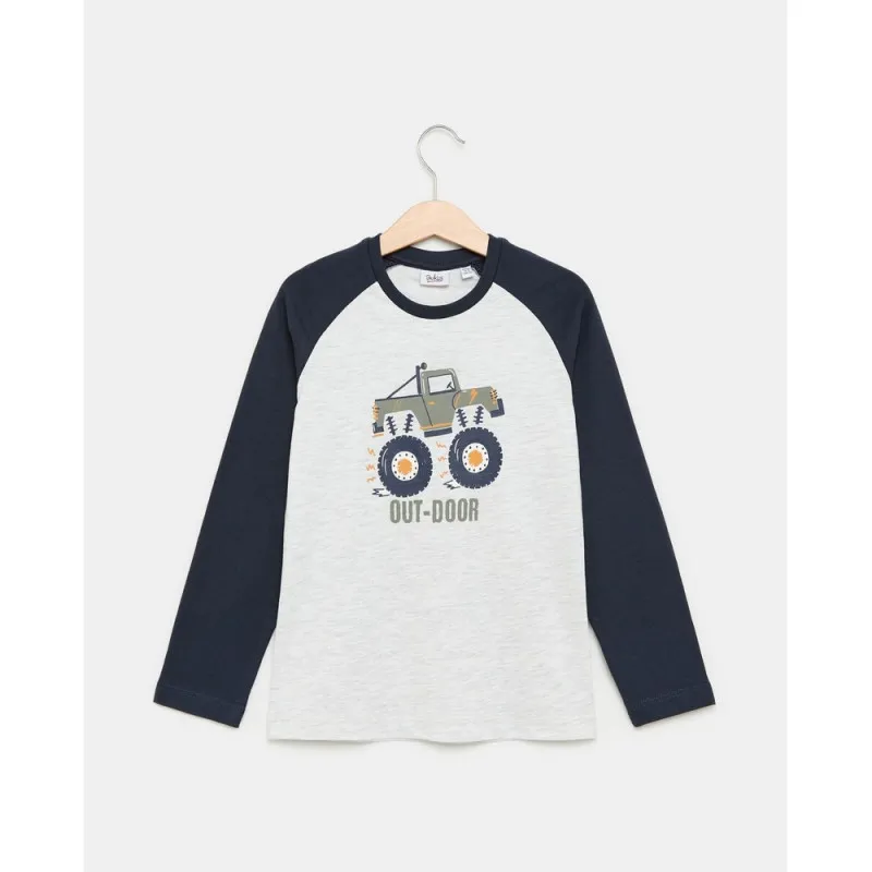 BLUKIDS MAJICA DUG RUKAV LIGHT GREY MELANGE