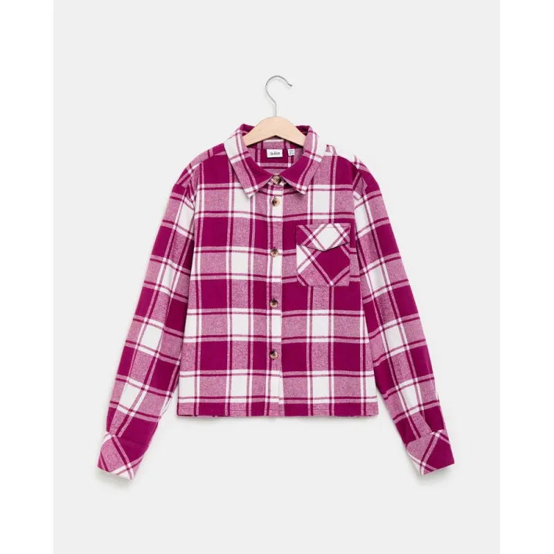 BLUKIDS KOSULJA DUG RUKAV WHITE/PINK CHECK