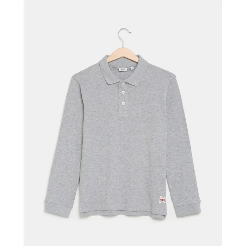 BLUKIDS MAJICA POLO DUG RUKAV MEDIUM GREY MELANGE