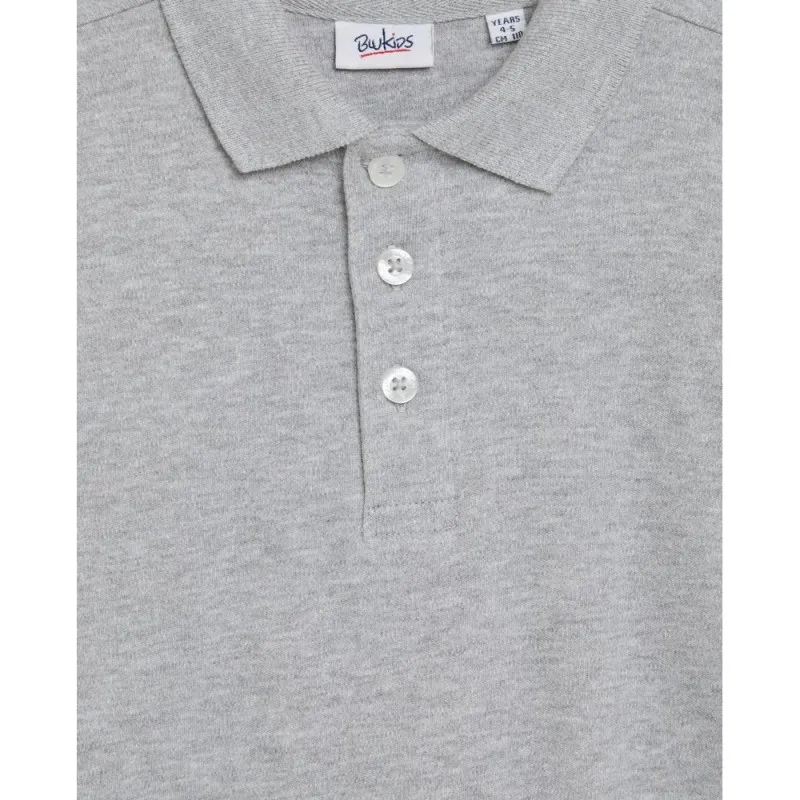 BLUKIDS MAJICA POLO DUG RUKAV MEDIUM GREY MELANGE