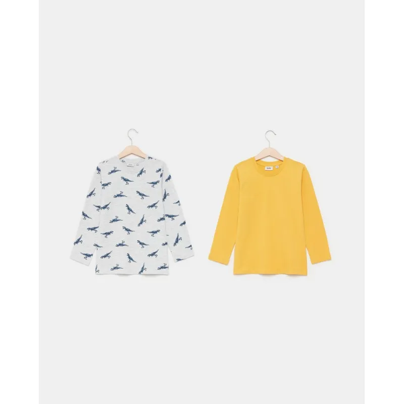 BLUKIDS MAJICA DUG RUKAV LIGHT GREY MELANGE