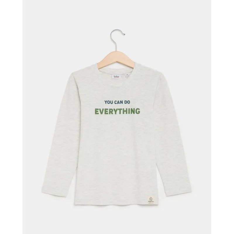 BLUKIDS MAJICA DUG RUKAV LIGHT GREY MELANGE