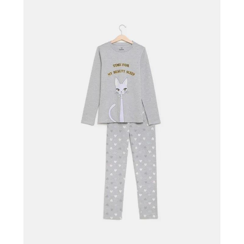 BLUKIDS PIDZAMA GREY MELANGE