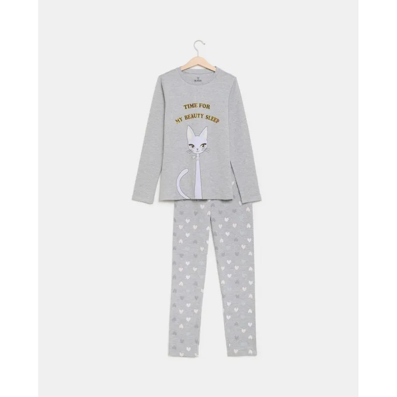 BLUKIDS PIDZAMA GREY MELANGE