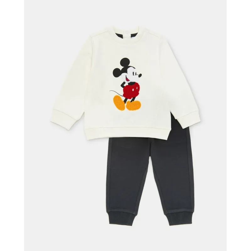 BLUKIDS SET MAJICA DUG RUKAV I DONJI DEO MICKEY BRIGHT WHITE