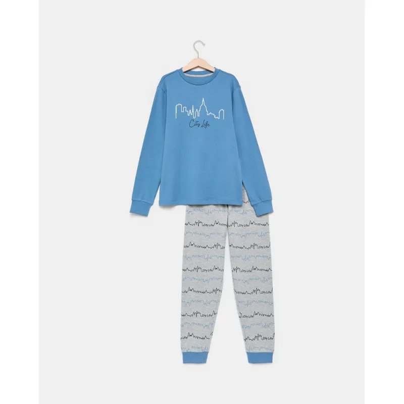 BLUKIDS PIDZAMA BLUE/GREY