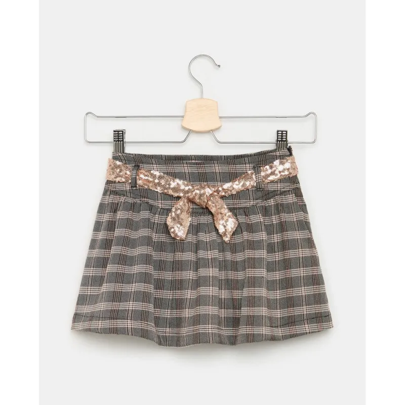 BLUKIDS SUKNJA GREY/PINK CHECK