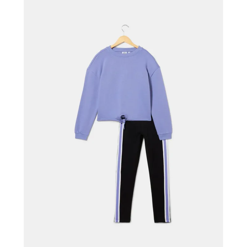 BLUKIDS MAJICA DUG RUKAV I HELANKE DEEP PERIWINKLE