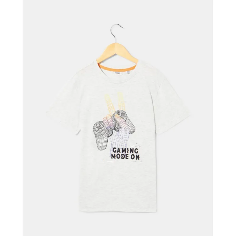 BLUKIDS MAJICA KRATAK RUKAV LIGHT GREY MELANGE