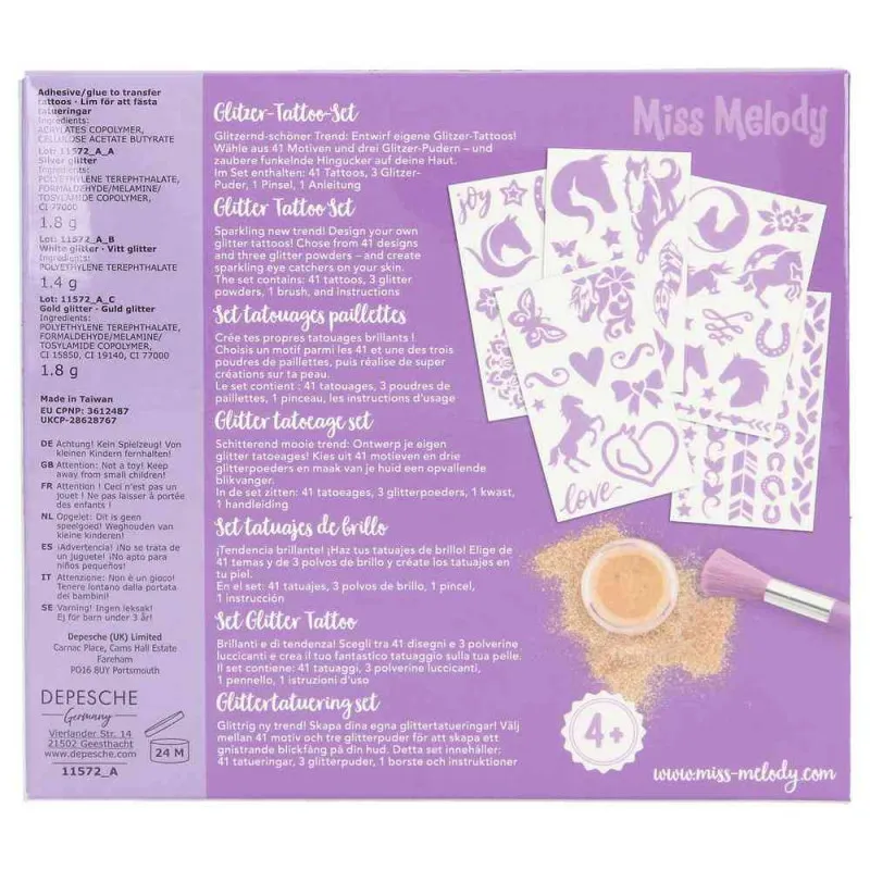 MISS MELODY GLITTER TATTO SET