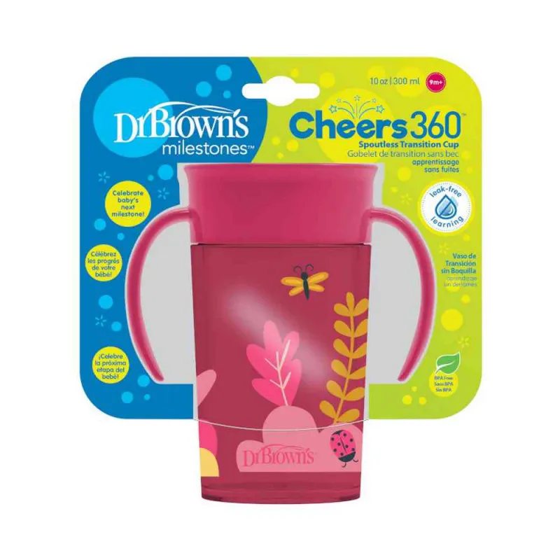 DR BROWNS SOLJA 360 STEPENI NO SPILL 300ML SA RUCKAMA ROZE