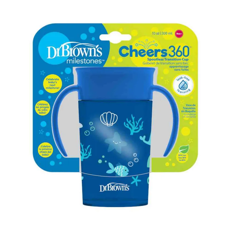 DR BROWNS SOLJA 360 STEPENI NO SPILL 300ML SA RUCKAMA PLAVA