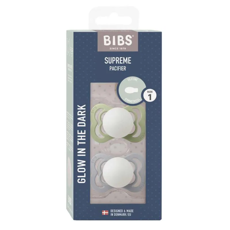 BIBS VARALICA SILIKON SUPREME SAGE NIGHT & CLOUD NIGHT 0-6M