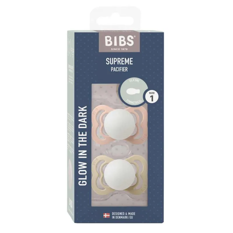 BIBS VARALICA SILIKON SUPREME BLUSH NIGHT & VANILLA NIGHT 0-6M