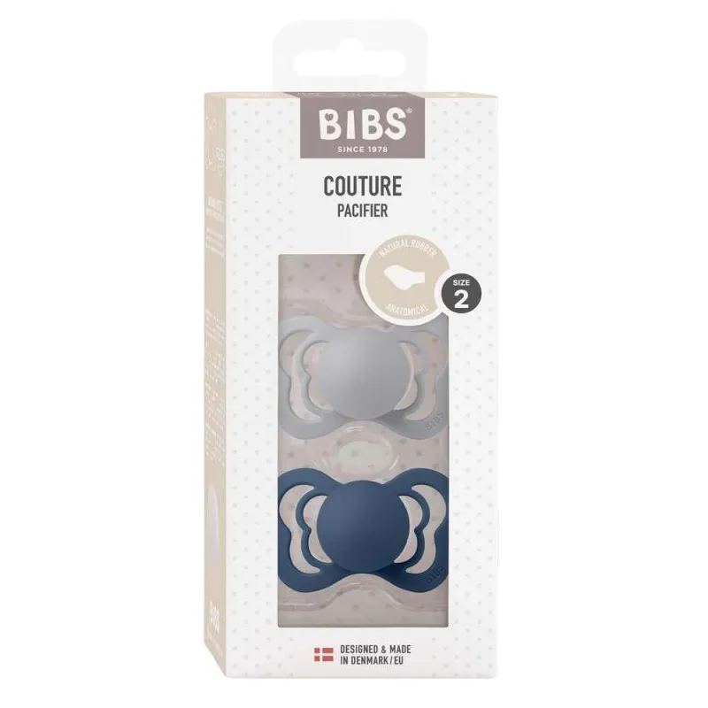 BIBS VARALICA KAUCUK COUTURE ANATOMICAL CLOUD & STEEL BLUE 6-18M