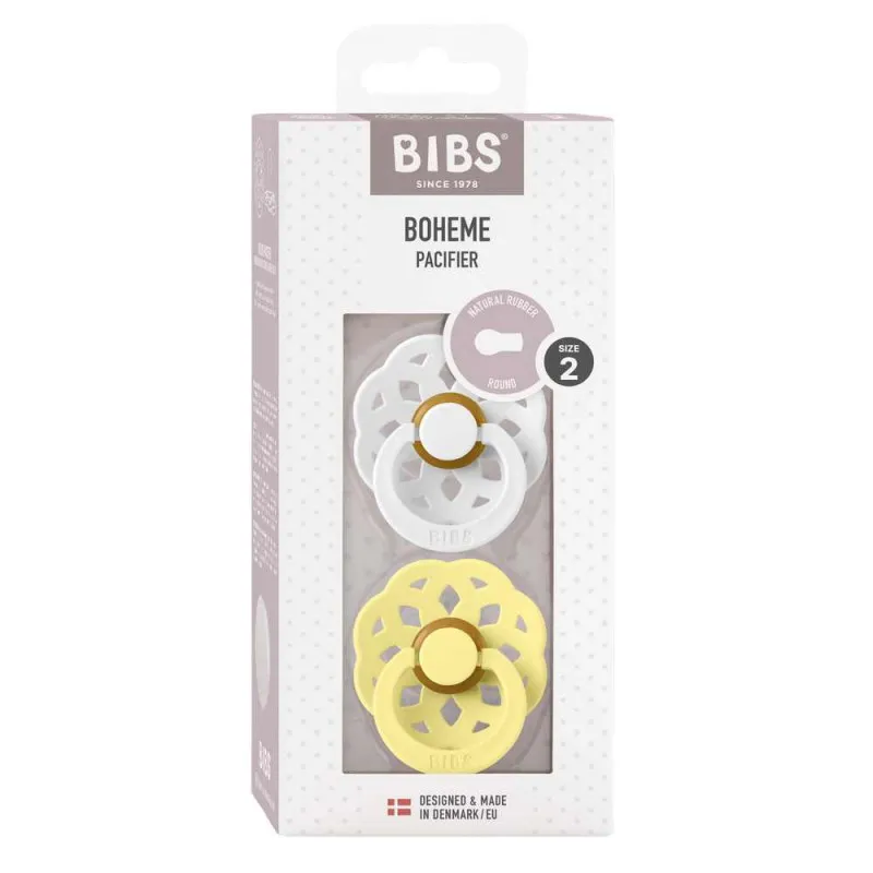 BIBS VARALICA KAUCUK BOHEME WHITE & SUNSHINE 6-18M