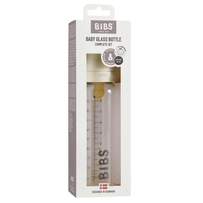 BIBS STAKLENA FLASICA 225ML IVORY
