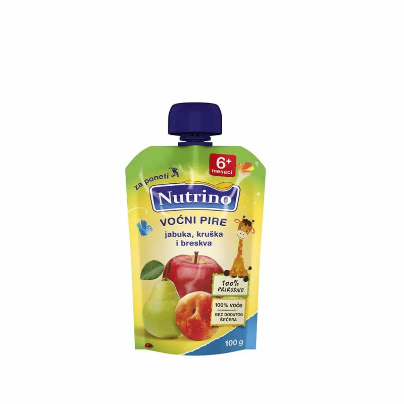NUTRINO VOCNI PIRE JABUKA, KRUSKA I BRESKVA 100G